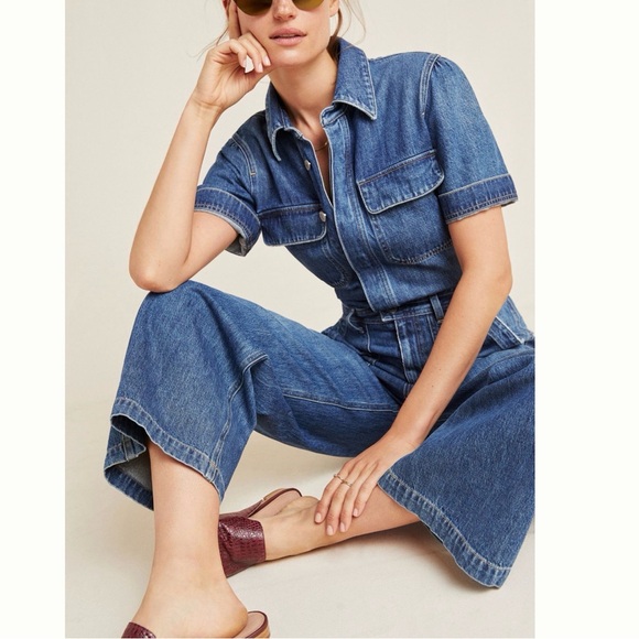 Anthropologie Citizens of Humanity Miki Wide Leg Utility Denim Jumpsuit - Picture 2 of 8
